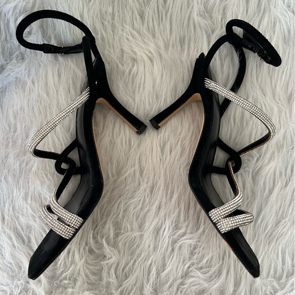 Marc Fisher Debbie Crystal Suede Ankle Strap Sandals - Picture 5 of 9